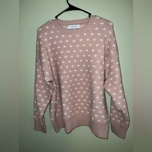 John and Jen Pink Polka Dot Sweater